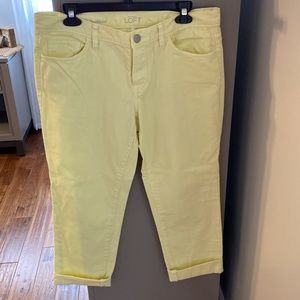 Loft Yellow Boyfriend Jeans, Size 6